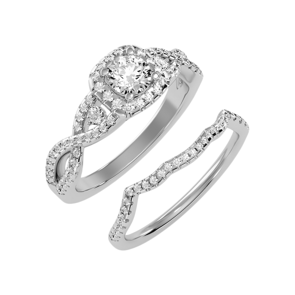 Seqqen Bridal Ring Set-Color_White-Gold
