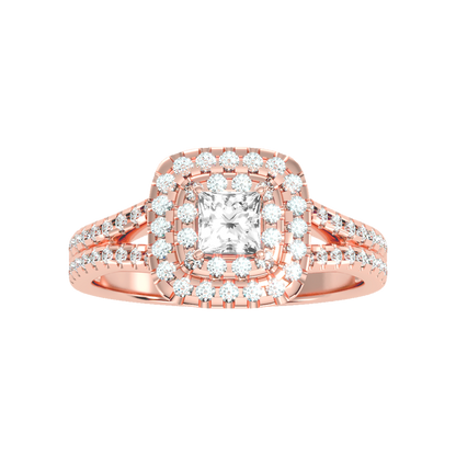 Mystic Halo Solitaire Ring