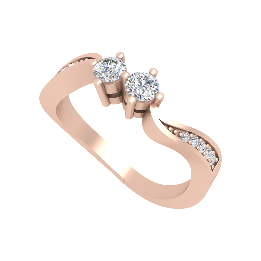 Dual Diamond Anniversary Ring-Color_Rose-Gold