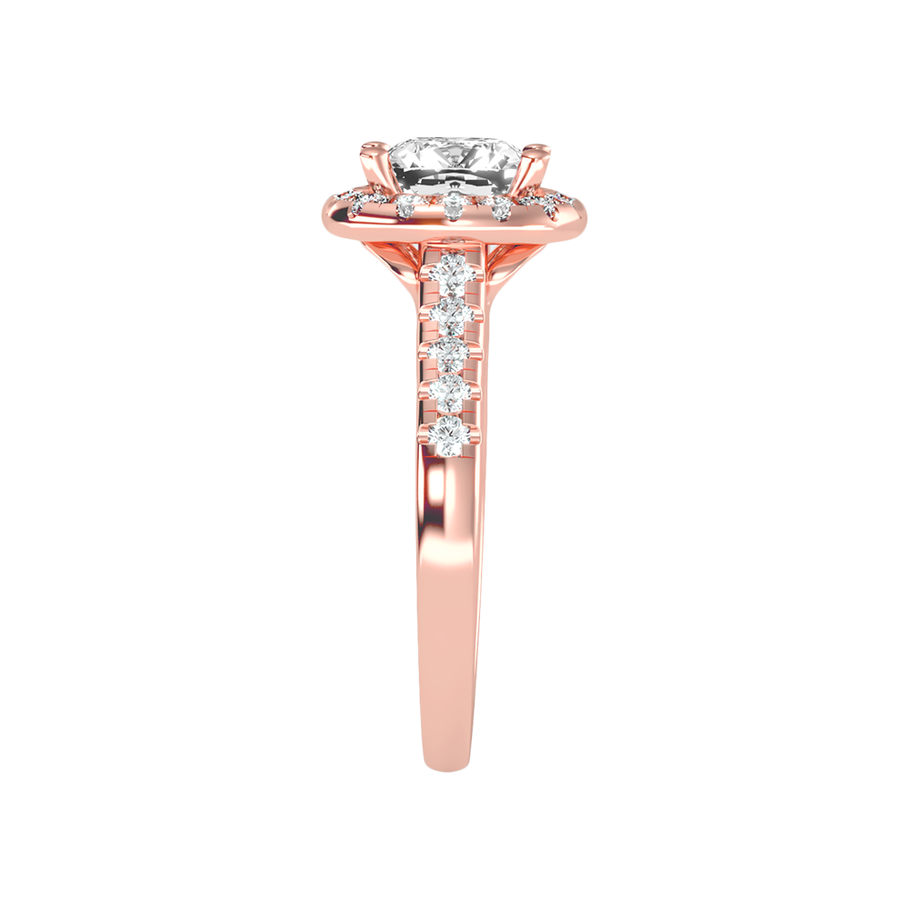 Cultivated Halo Solitaire Ring