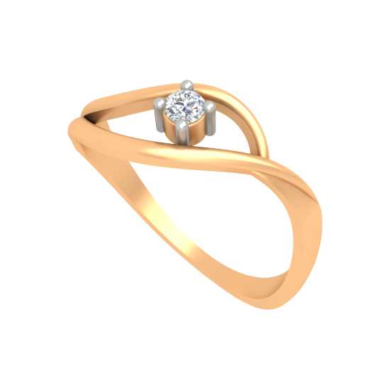 Swirl Single Stone Ring