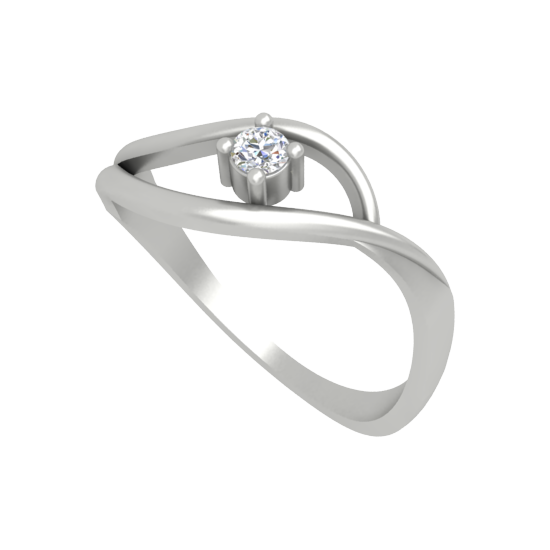 Swirl Single Stone Ring