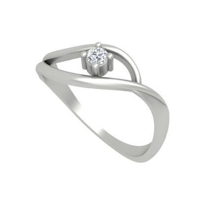 Swirl Single Stone Ring