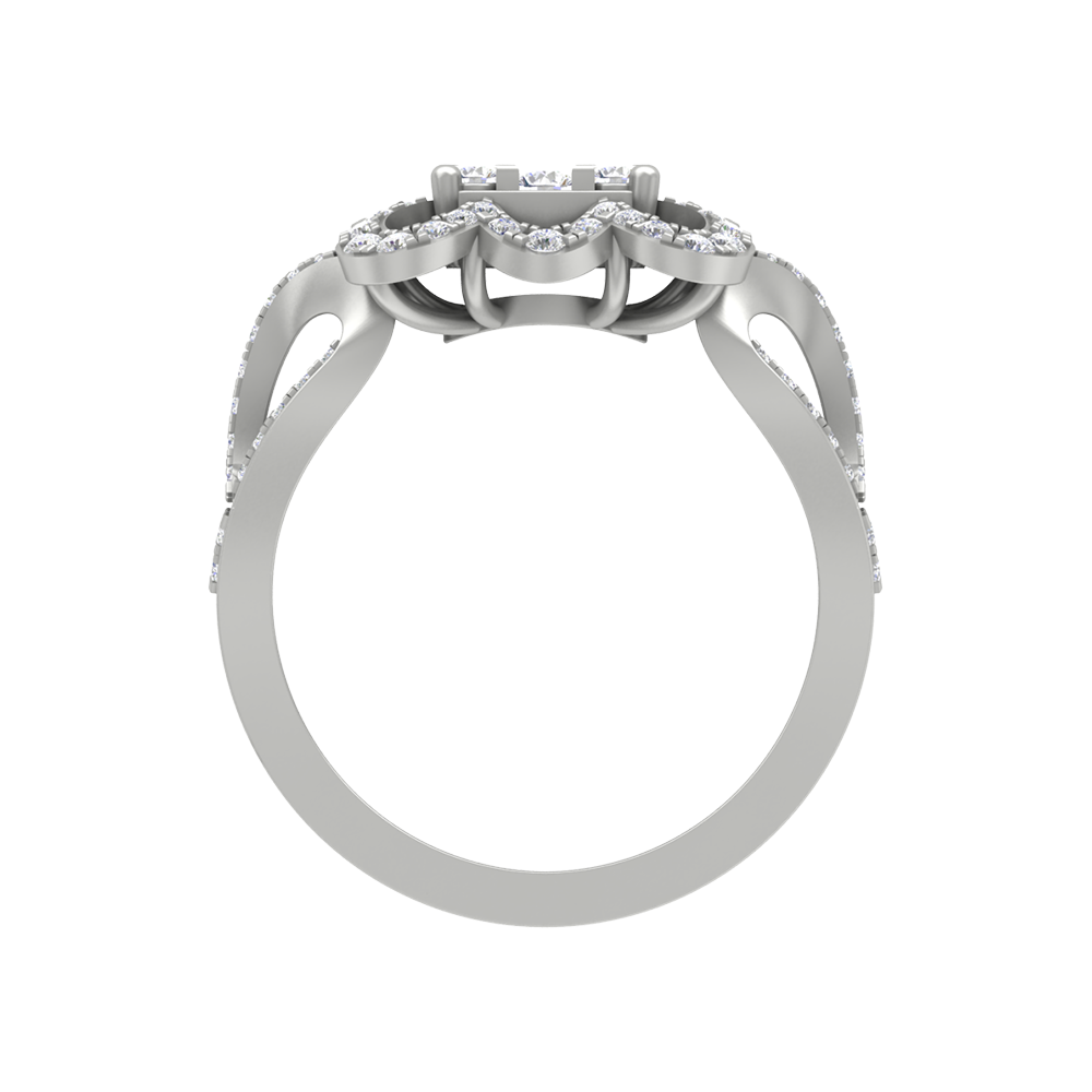 Zig - Zag Squamous Cocktail Ring