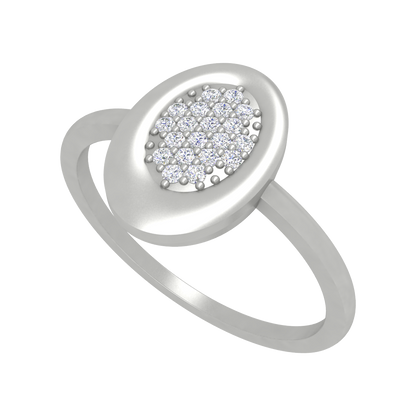 Oval Studded With Diamonds-Color_White-Gold