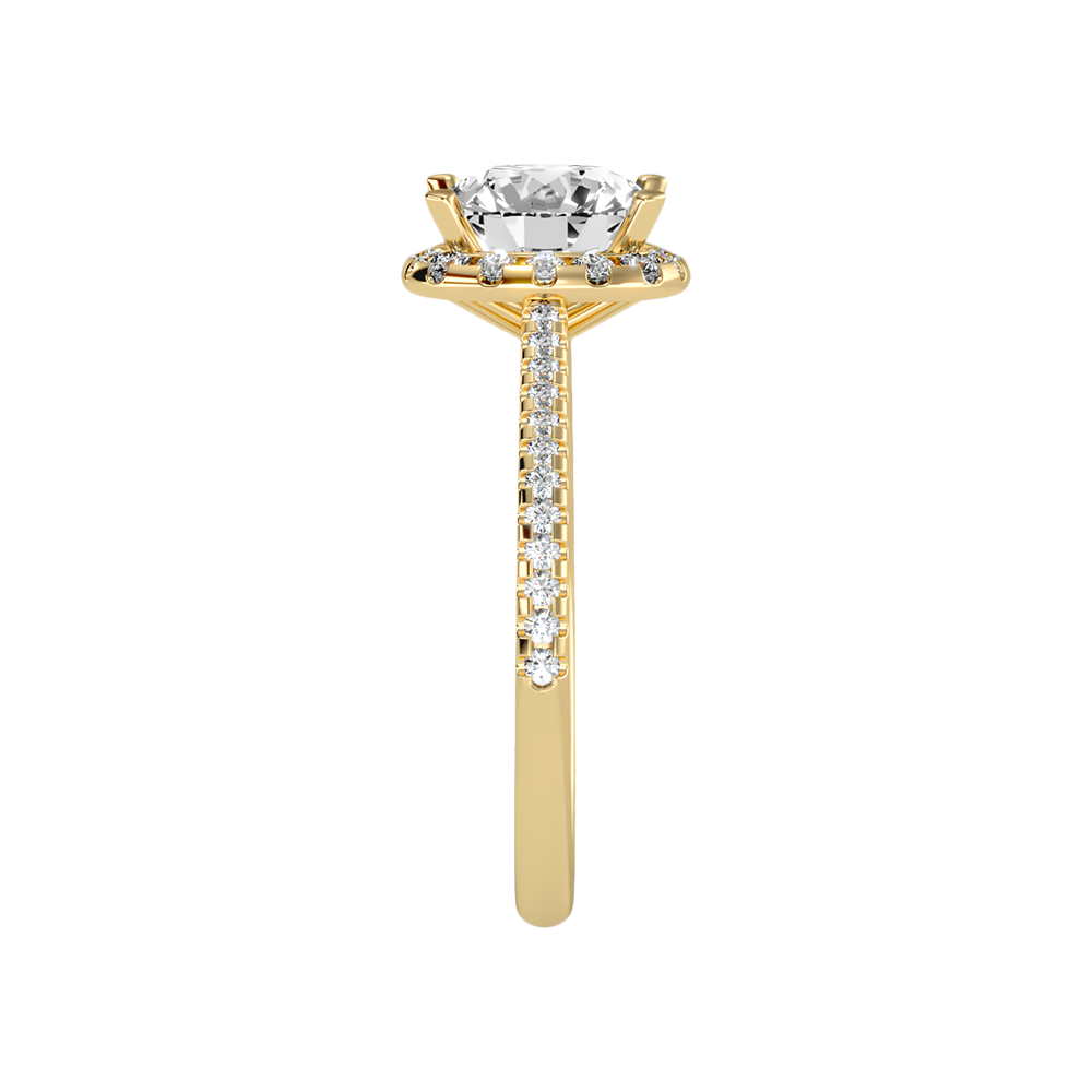 Comely Halo Solitaire Ring