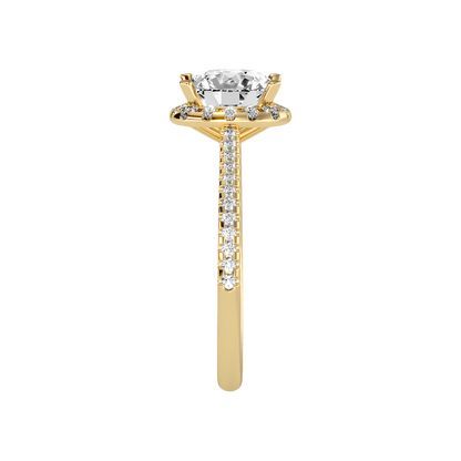 Comely Halo Solitaire Ring