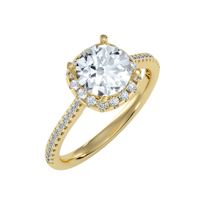 Comely Halo Solitaire Ring-Color_Yellow-Gold