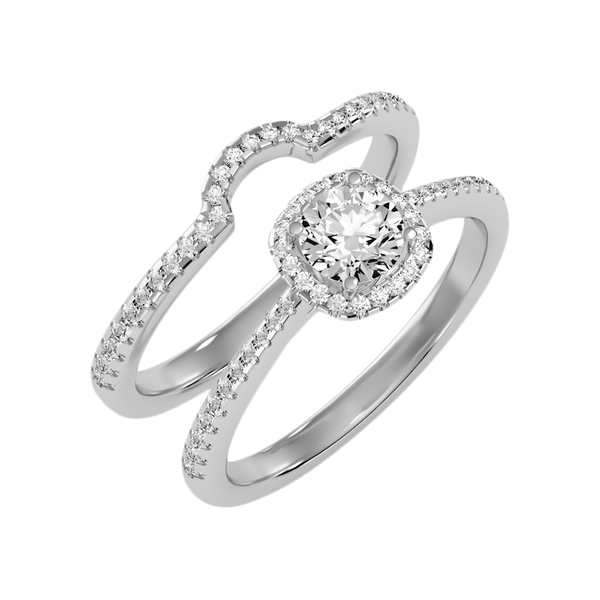Pluvio Bridal Ring Set-Color_White-Gold