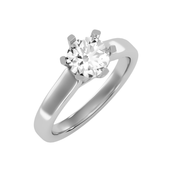 Brume Classic Solitaire Ring-Color_White-Gold