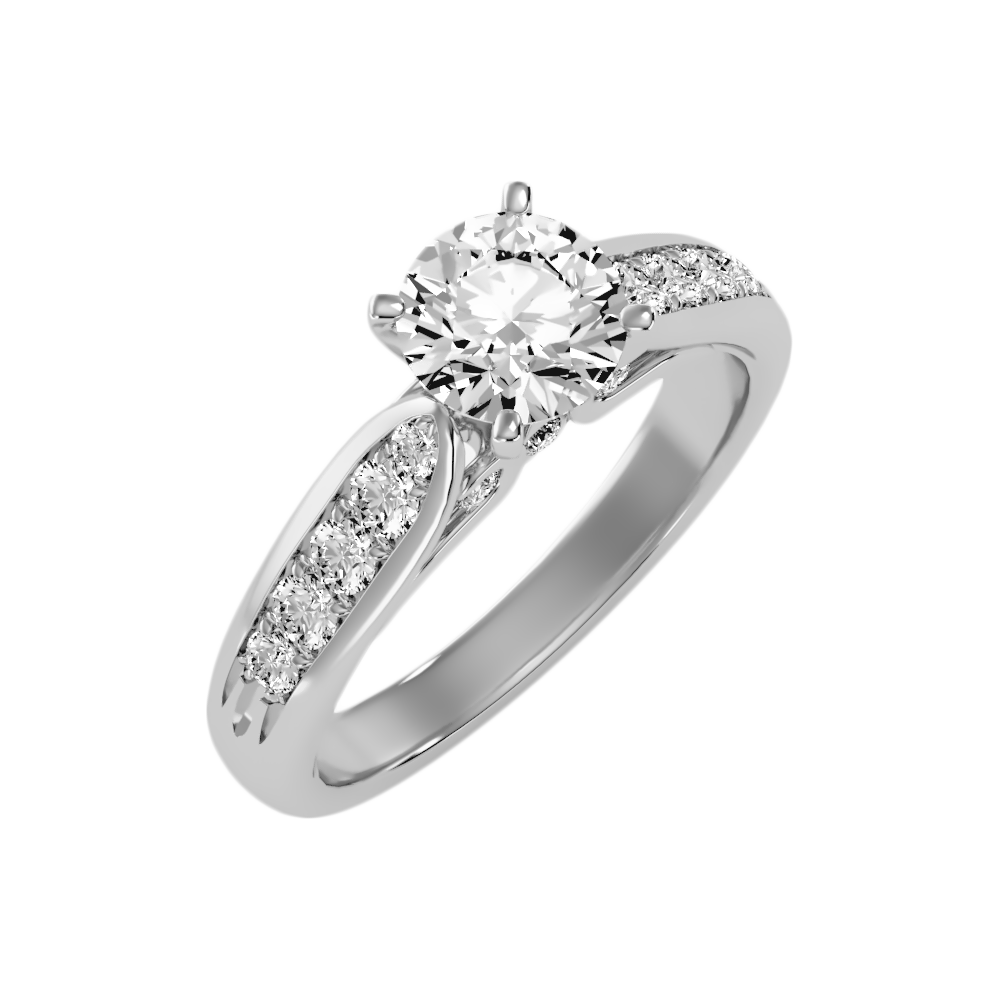 Drop Solitaire Ring-Color_White-Gold