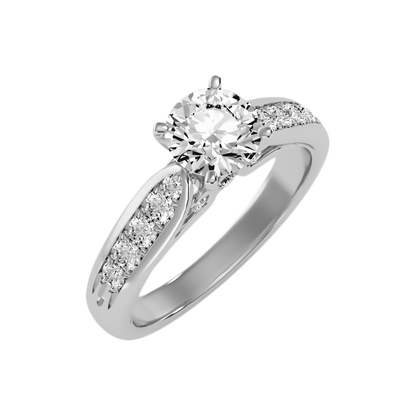 Drop Solitaire Ring-Color_White-Gold