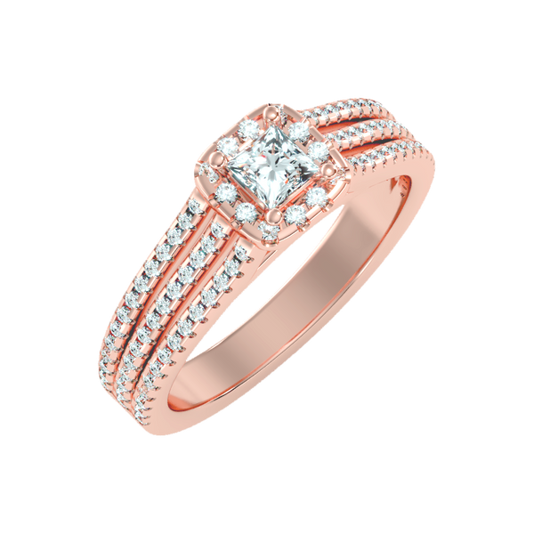 Rustic Halo Solitaire Ring-Color_Rose-Gold