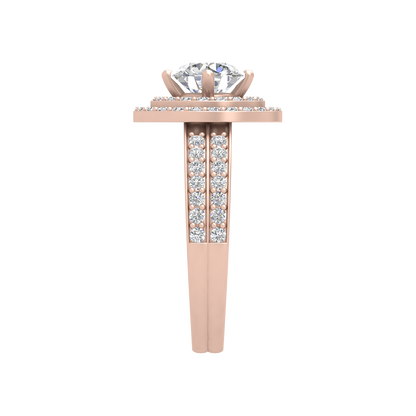 Classy Halo Solitaire Ring