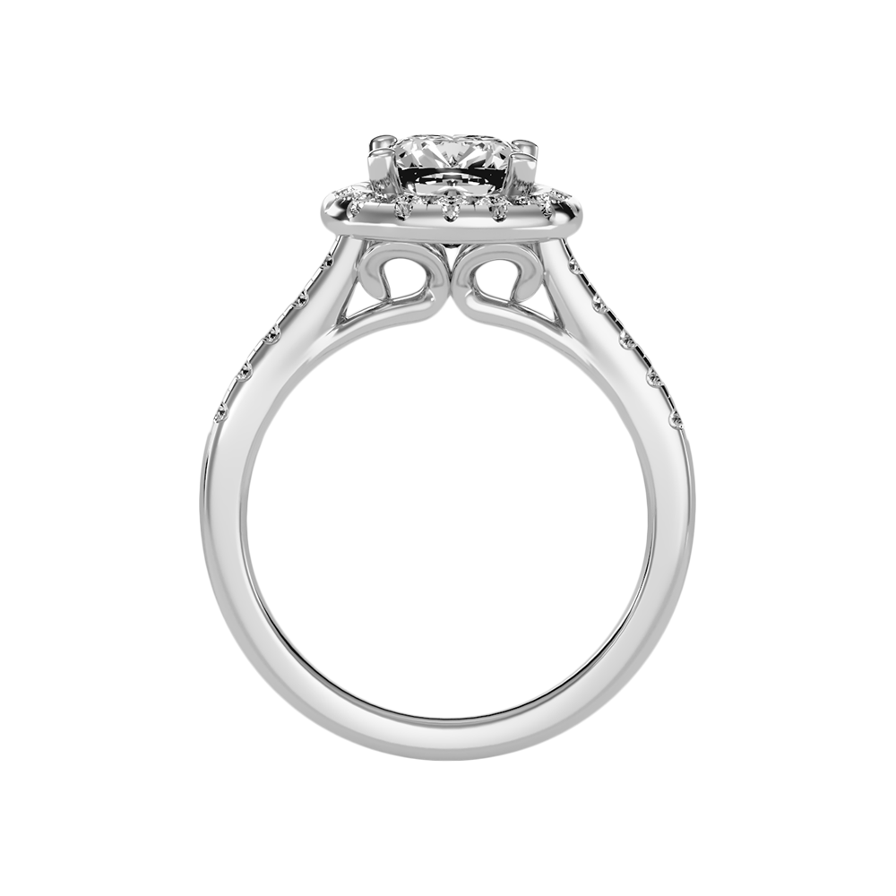 Cultivated Halo Solitaire Ring