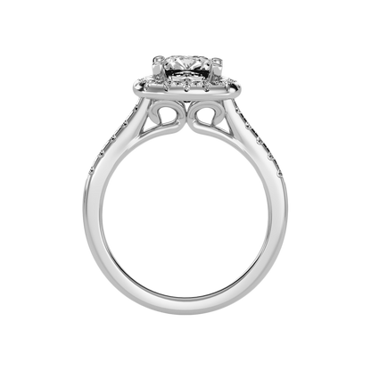 Cultivated Halo Solitaire Ring