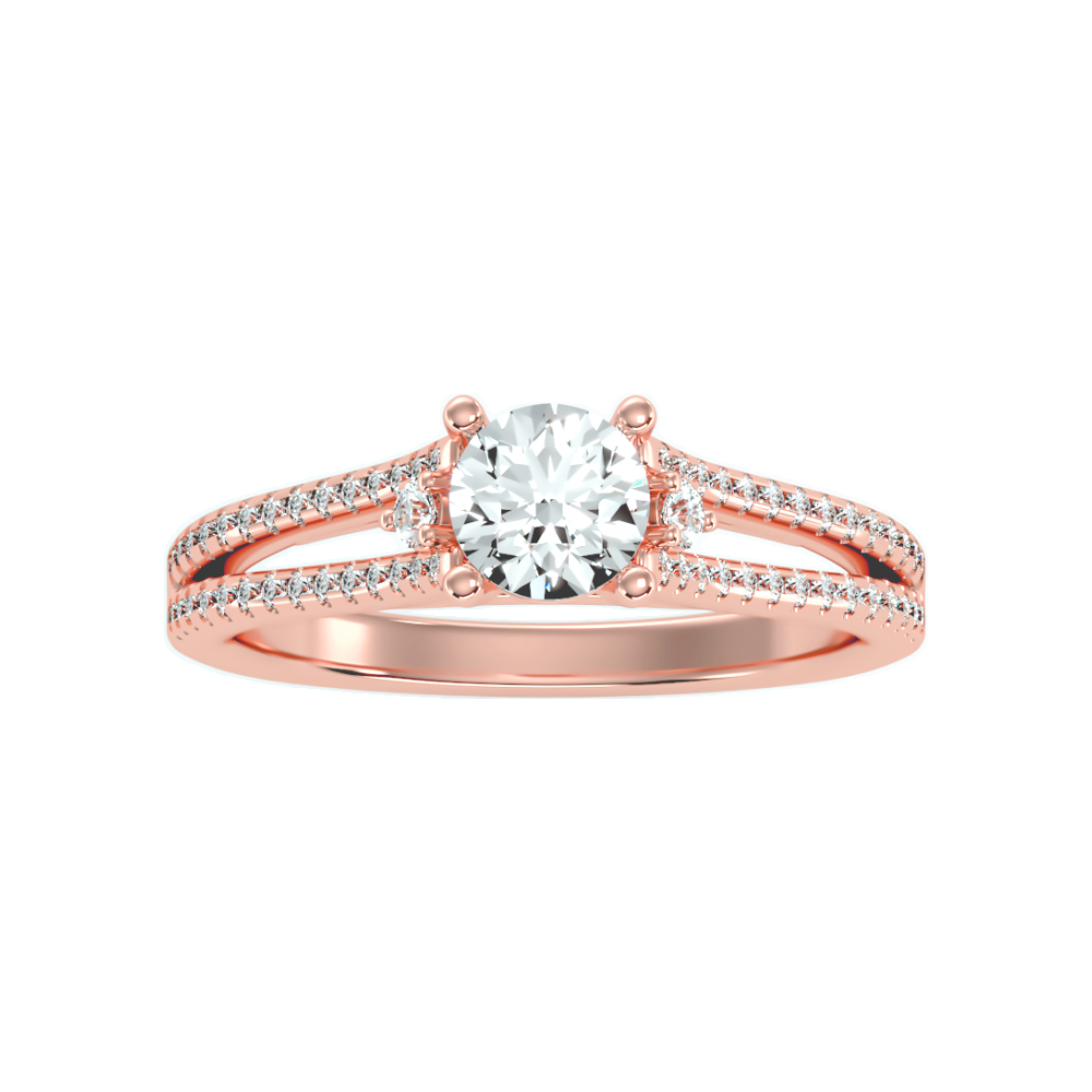 Half Moon Solitaire Ring 