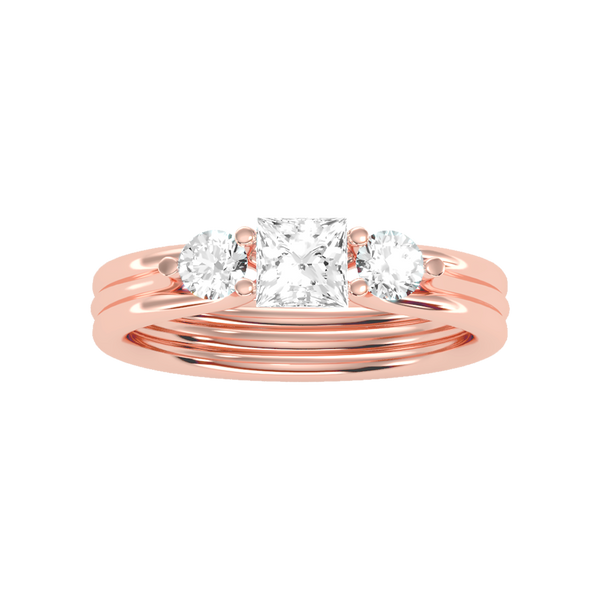 Alluring Diamond Tri Stone Ring