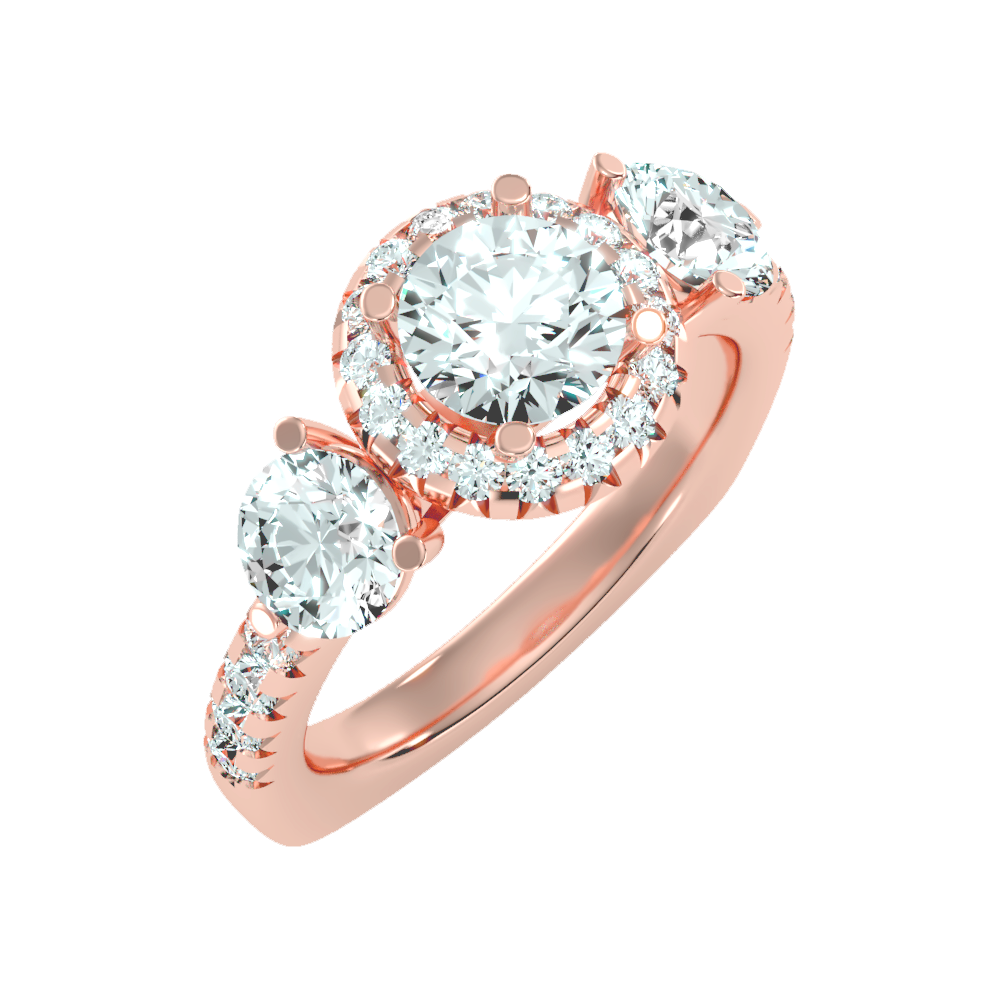 Cultured Tri Stone Ring-Color_Rose-Gold