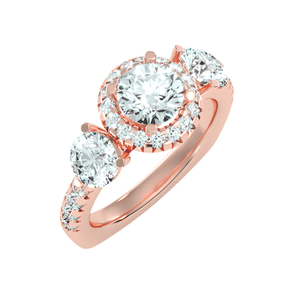 Cultured Tri Stone Ring-Color_Rose-Gold