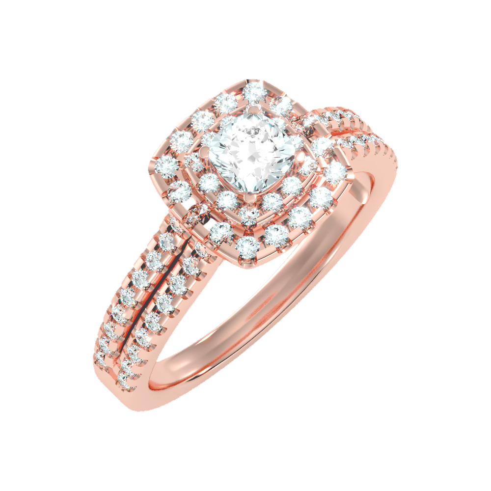 Misty Halo Solitaire Ring-Color_Rose-Gold