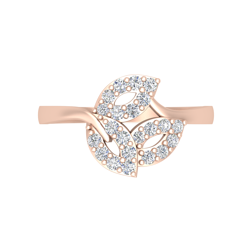 Tri - Leaves Diamond Ring