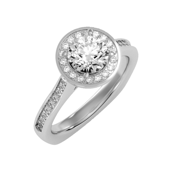 Vintage Classic Halo Diamond Engagement Ring-Color_White-Gold
