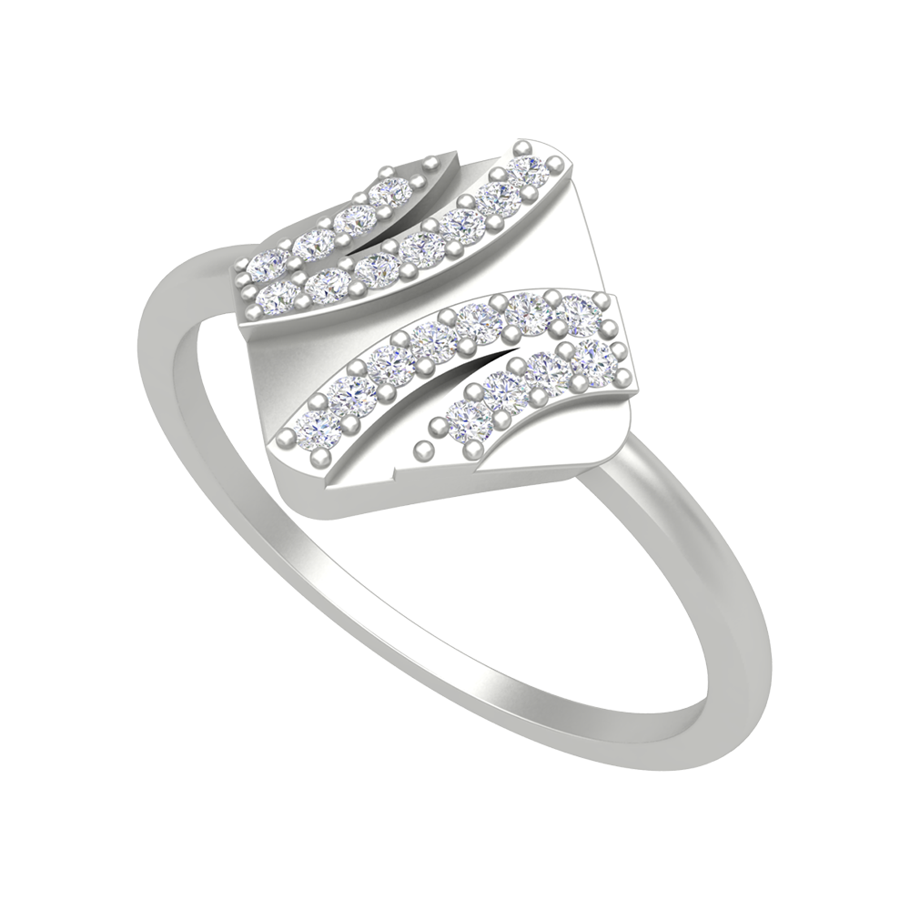 A Designer Diamond Square Ring-Color_White-Gold