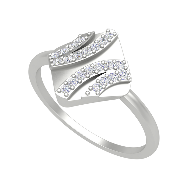 A Designer Diamond Square Ring-Color_White-Gold