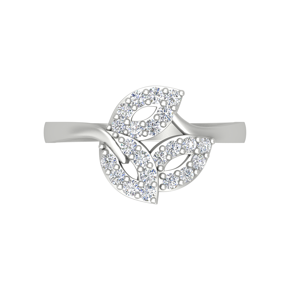 Tri - Leaves Diamond Ring