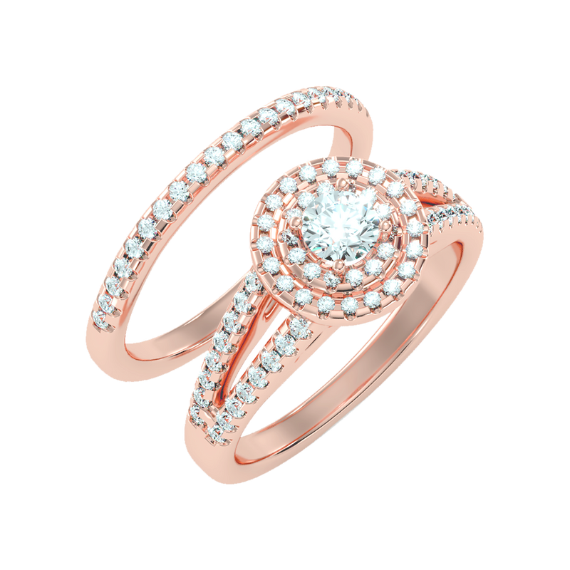 Glistening Bridal Ring Set-Color_Rose-Gold
