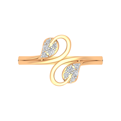 Dual Leaves Diamond Band