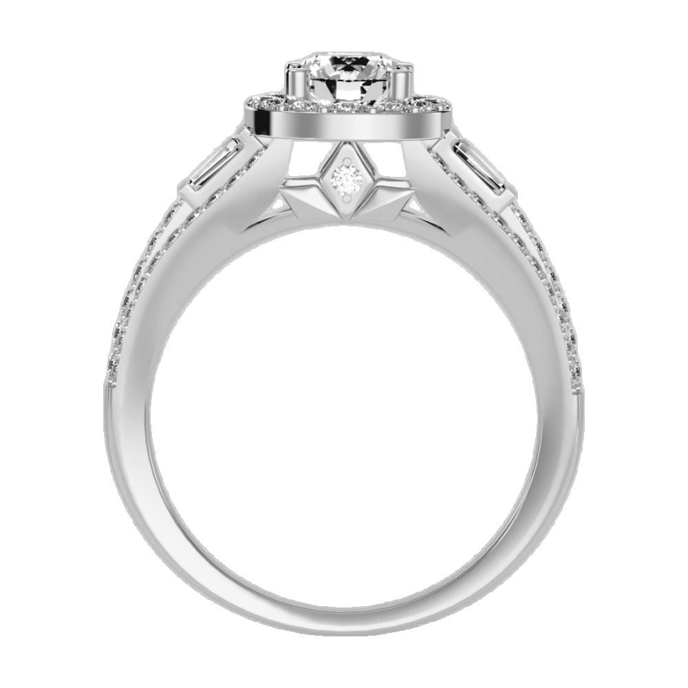 Lucrezia Diamond Halo Ring-Color_White-Gold