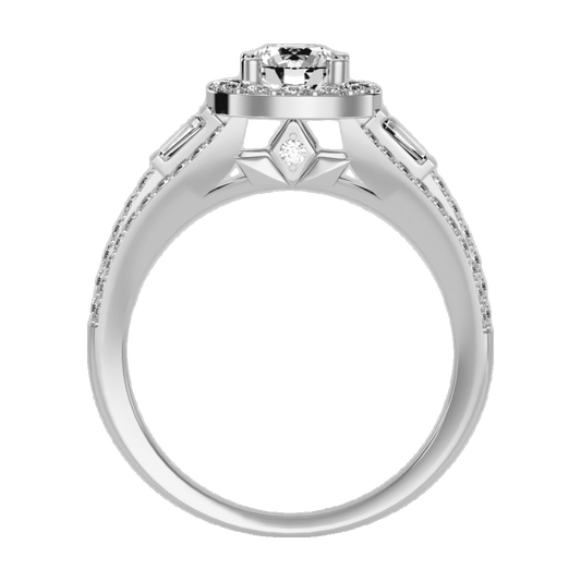 Lucrezia Diamond Halo Ring-Color_White-Gold