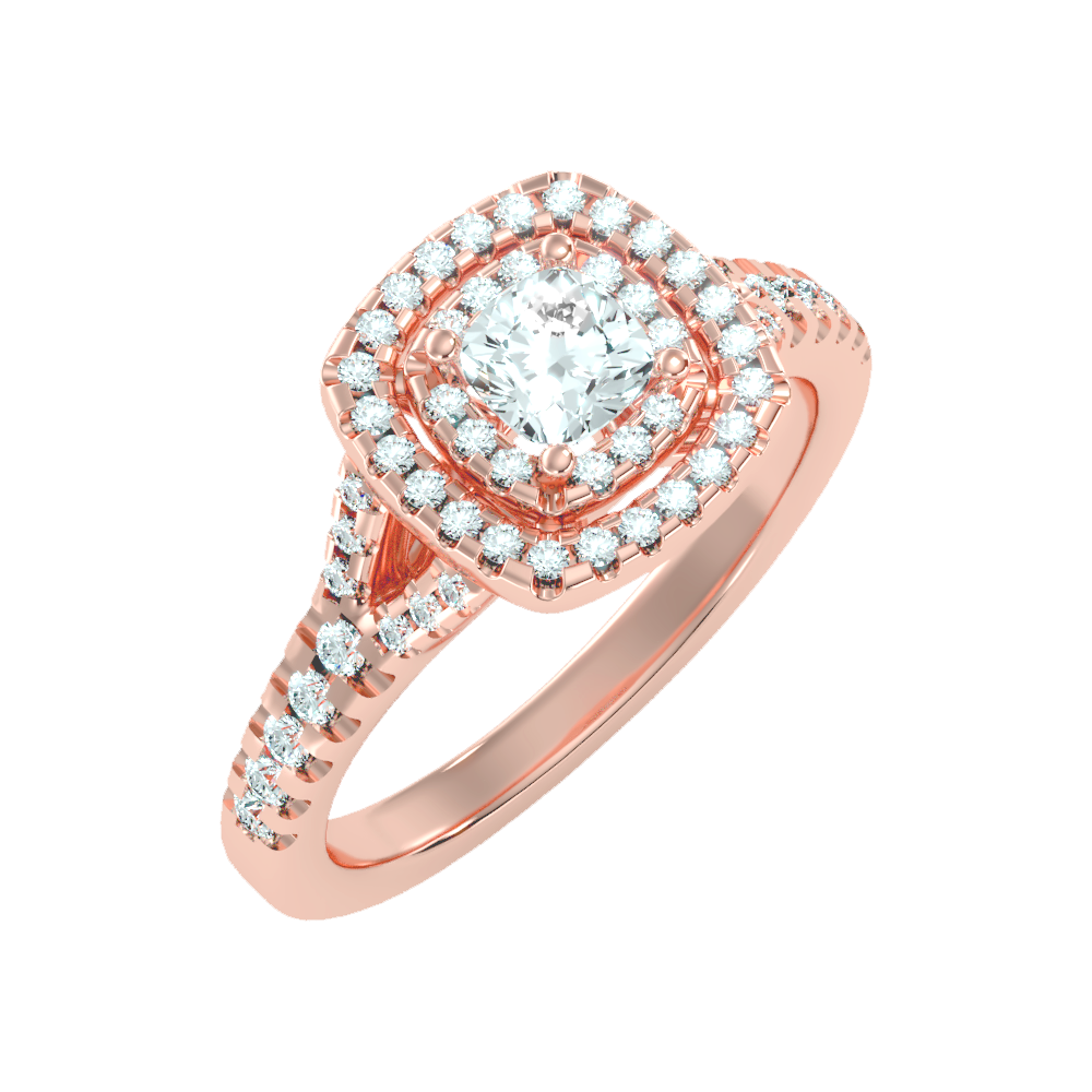 Glowing Halo Solitaire Ring