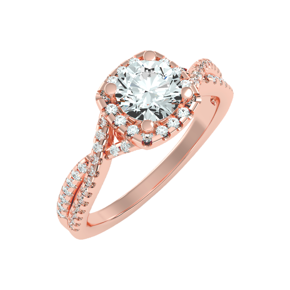 Serene Halo Solitaire Ring-Color_Rose-Gold