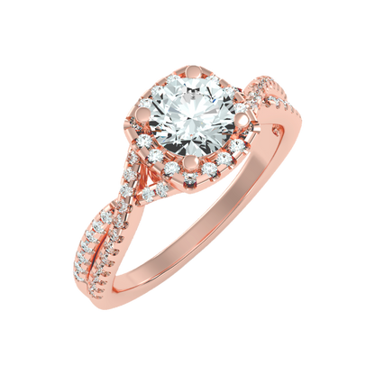 Serene Halo Solitaire Ring-Color_Rose-Gold