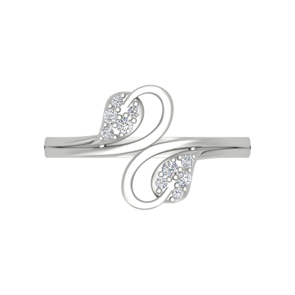 Dual Leaves Diamond Band