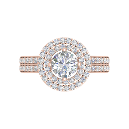 Classy Halo Solitaire Ring