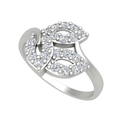 Tri - Leaves Diamond Ring