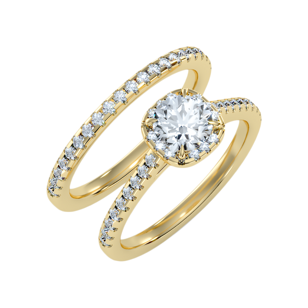 Stylish Bridal Ring Set-Color_Yellow-Gold