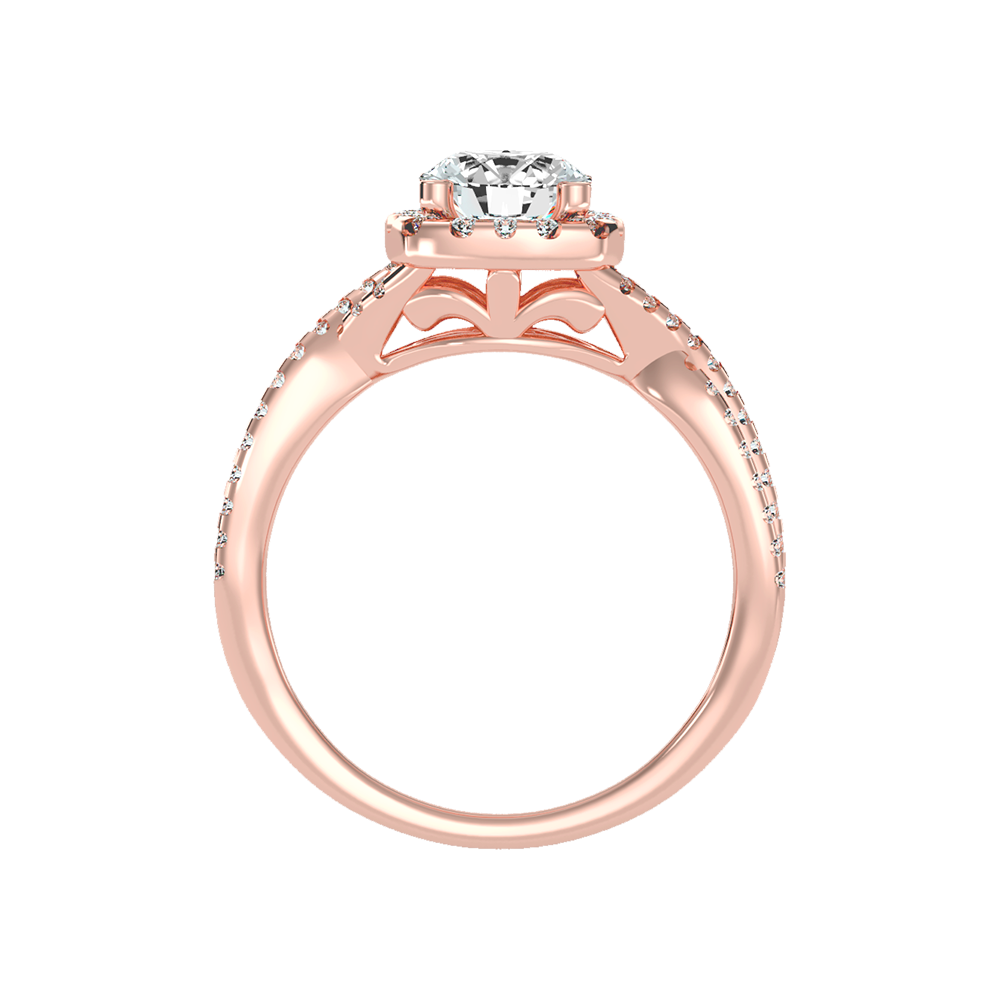 Serene Halo Solitaire Ring