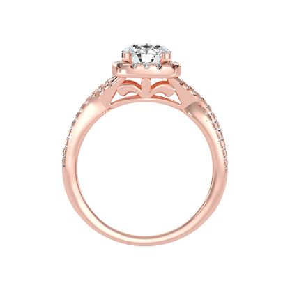 Serene Halo Solitaire Ring