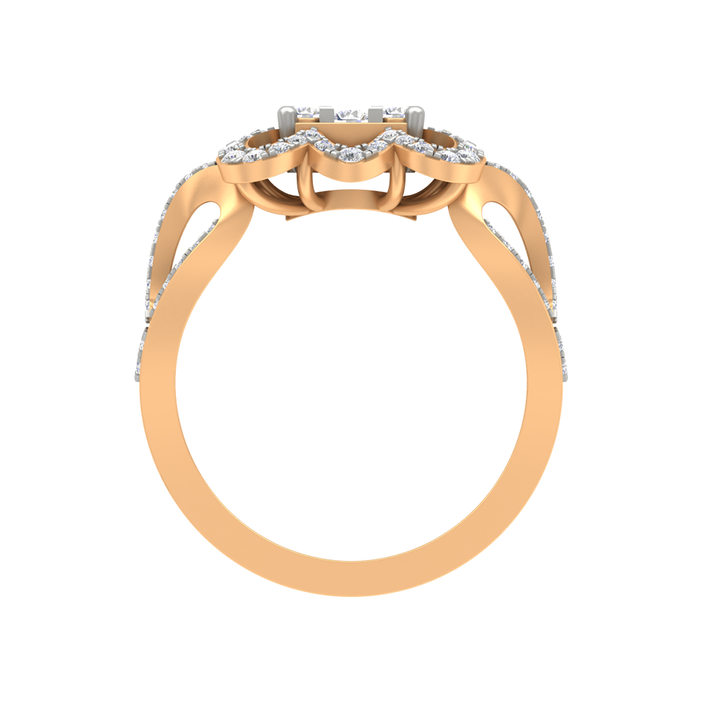 Zig - Zag Squamous Cocktail Ring