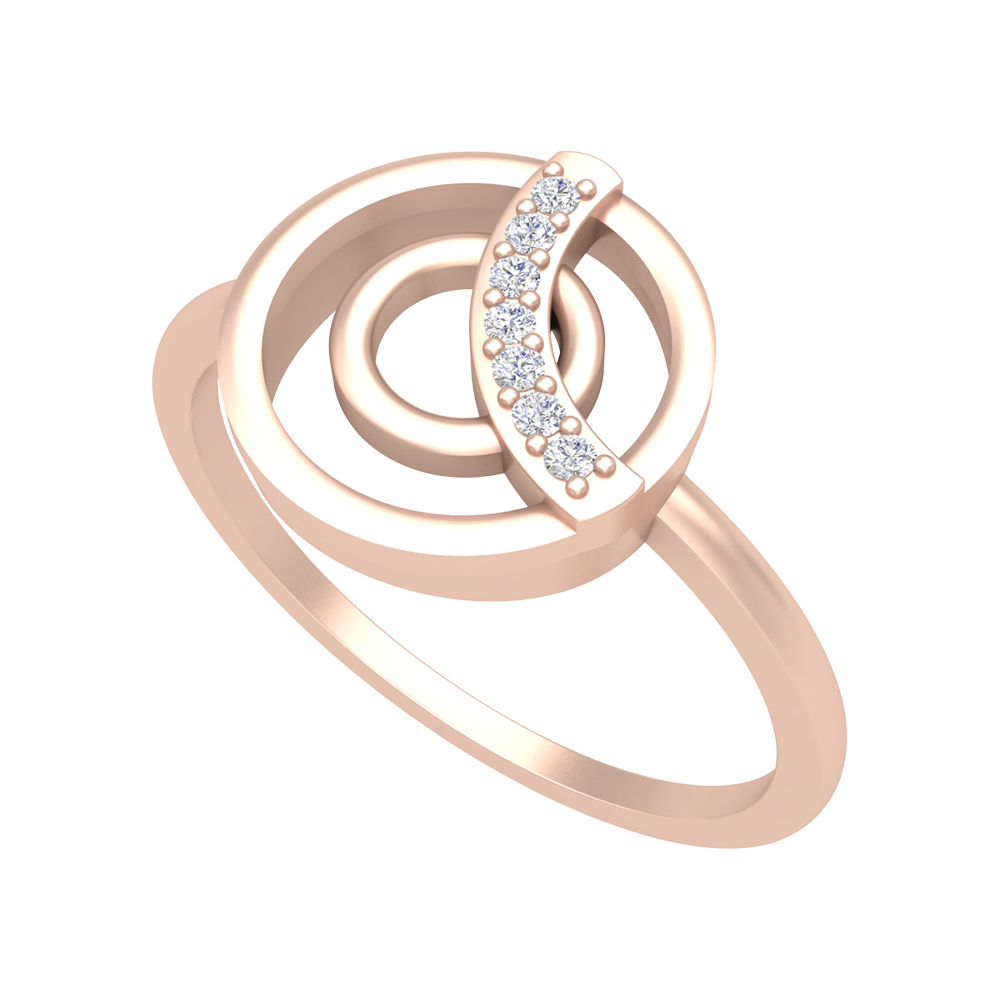 Concentric Circle Diamond Ring-Color_Rose-Gold