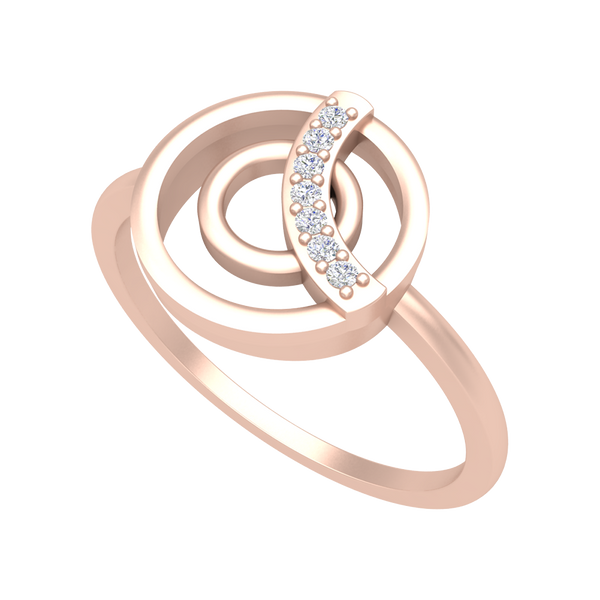 Concentric Circle Diamond Ring-Color_Rose-Gold