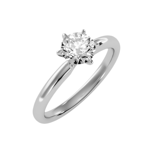 Feuilles Classic Solitaire Ring-Color_White-Gold