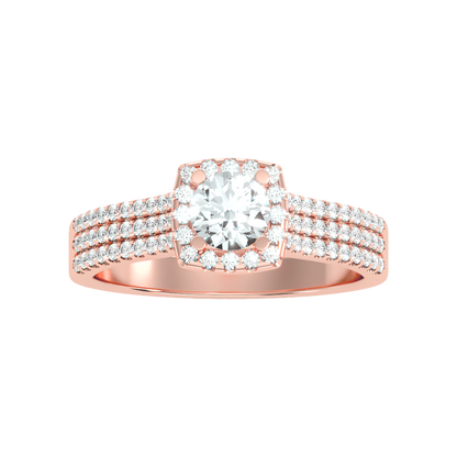 Incandescent Halo Solitaire Ring