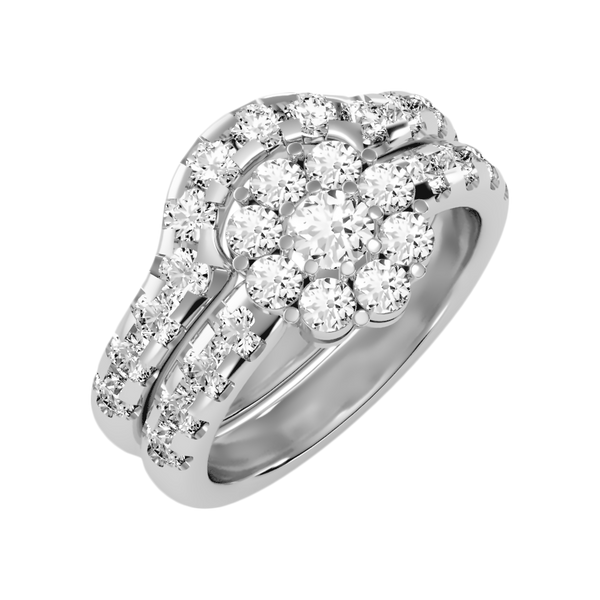 Talisman Bridal Ring Set -Color_White-Gold