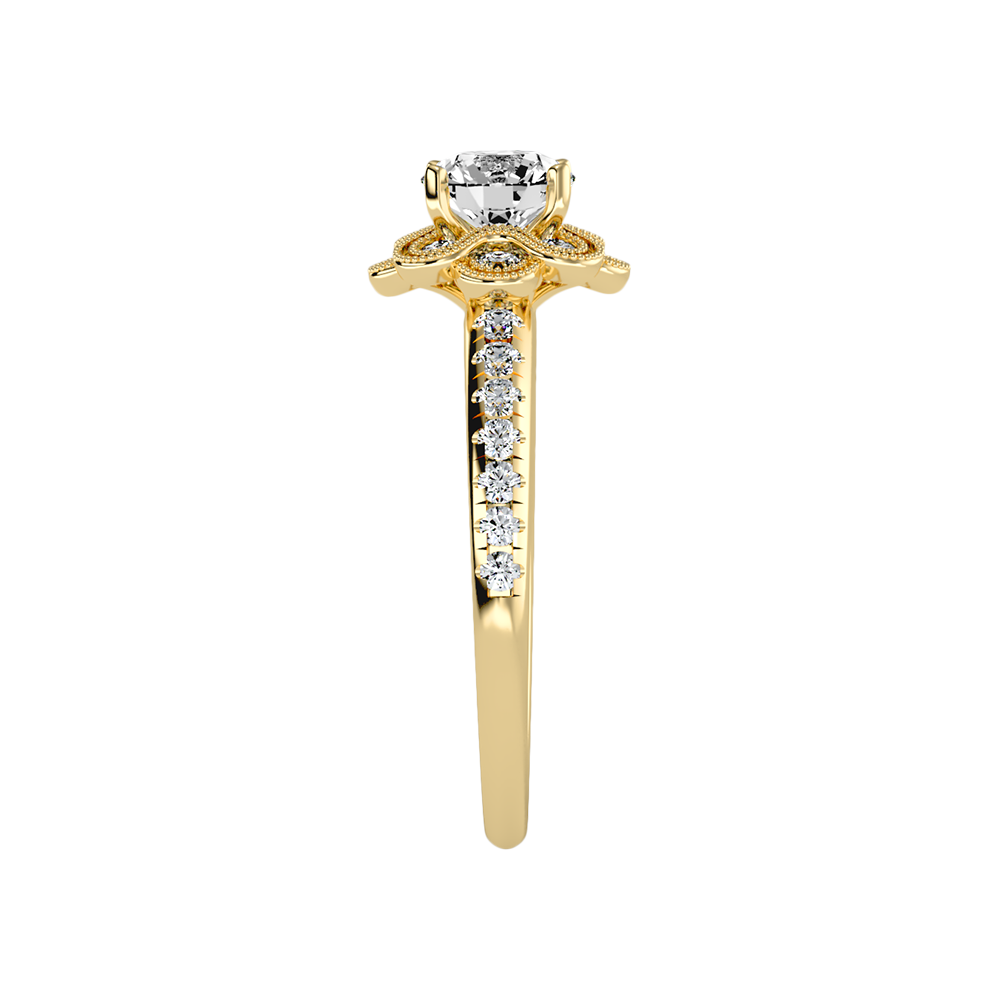 Flower Shaped Gold & Diamond Ring